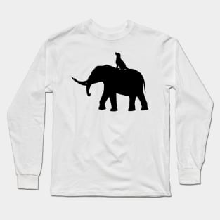 elephant and dog sitting Long Sleeve T-Shirt